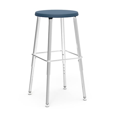 Virco 120 Series Adjustable Stool From 19" to 27" with Steel Glides - Navy Seat 1201927SG